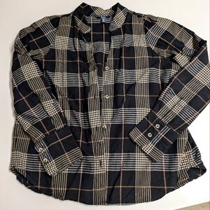 Black Plaid Button Down